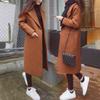 Women's Winter Long Wool Coat Outerwear Ladies Trench Korean Fashion Female Loose Warm Clothes Windbreaker
