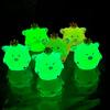 Luminous Cute Crown Pig Decoration Car Dashboard Resin Ornaments Mini Pig Night Fluorescence Decor Auto Interior Accessories