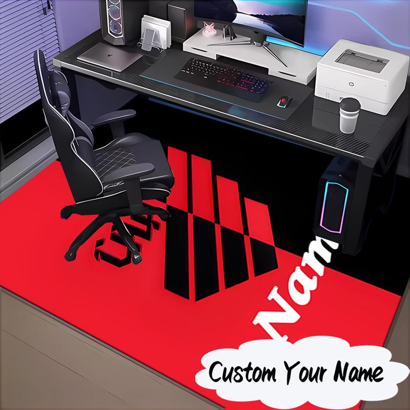 Custom Name Cap Name Wings Logo Rug for Living Room, Game Rooms, Office, Bedroom, Floor Mat Playful Design, fan gifts Christmas decor
