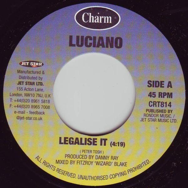 7-дюймовая пластинка LUCIANO RASITES Legalise It High Grade CRT814 Charm 2000 UK Reggae Ska Dub Б/у