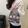 Pink Star Purse and Handbags Aesthetic Plaid Denim Shoulder Bag Punk Leisure Outdoor Crossbody Bag For Women CLE