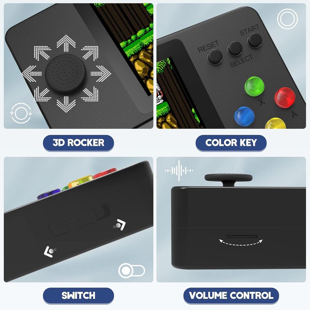 Портативная игровая консоль K9 3D Rocker Retro, 500 классических игр FC, экран 2,4/2,8 дюйма, портативная батарея 800 мАч, поддержка ТВ и двух игроков