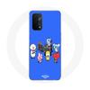Case - BTS - Oppo A74 5G - Flexible - BT21 Pattern - Blue Background