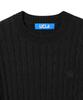 UCLA Unisex Round Neck Cable Knit [Black] (Ua9Lk10)