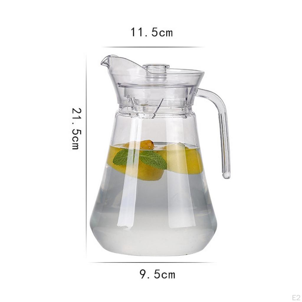 1.5L Water Pitcher Acrylic Beverage Clear Jug Carafe with Handle Lemonade Kettle for