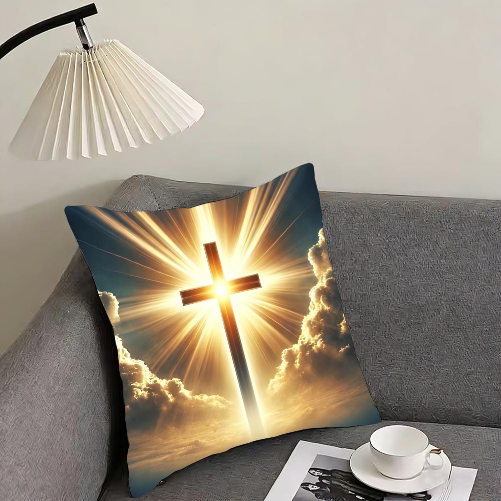 Cross Hot Cushion Cover Pillowcase Ultra Soft Skin Friendly Fabric Cloud Like Comfort Concealed Zipper