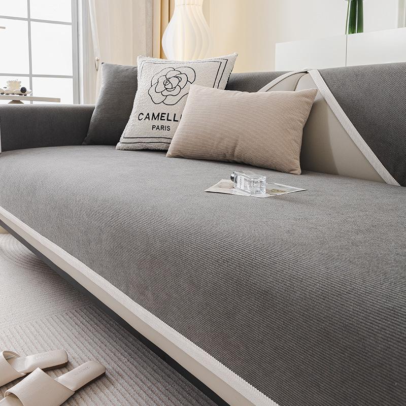 Водонепроницаемая, непромокаемая подушка для дивана, универсальная для всех сезонов, нескользящая, с изысканным видом, однотонная, французская новая накидка на диван, покрывало