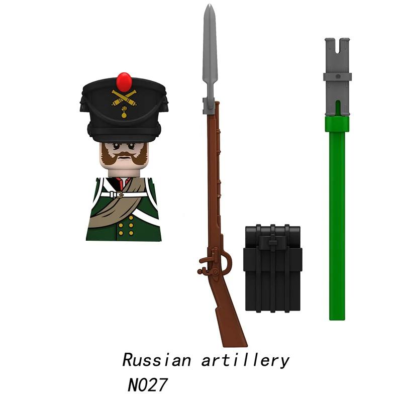 Napoleonic Wars Military Soldiers Building Blocks British France Prussia Cavalry Army Russian Infantry Figures Bricks Kids Toys