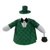 1 Set St. Patrick's Day Porch Goose Outfits Outdoor Garden Lawn Yard Goose Statue Costume Hat Black Carrying Basket Holiday Dress-up Clothing
