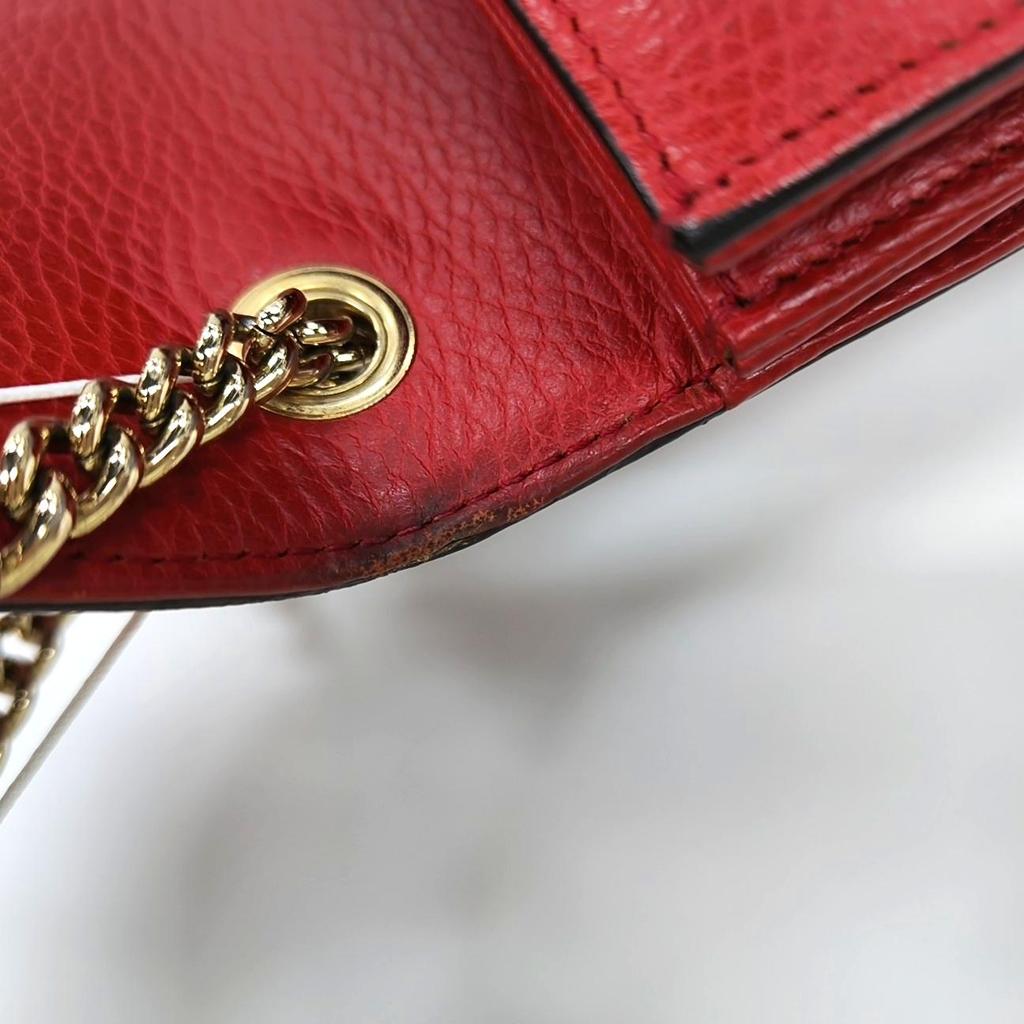 [Pre-Owned] Gold Double G Chain Shoulder Strap Crossbody Accordion Bag - Very Good #1IZ5WVK