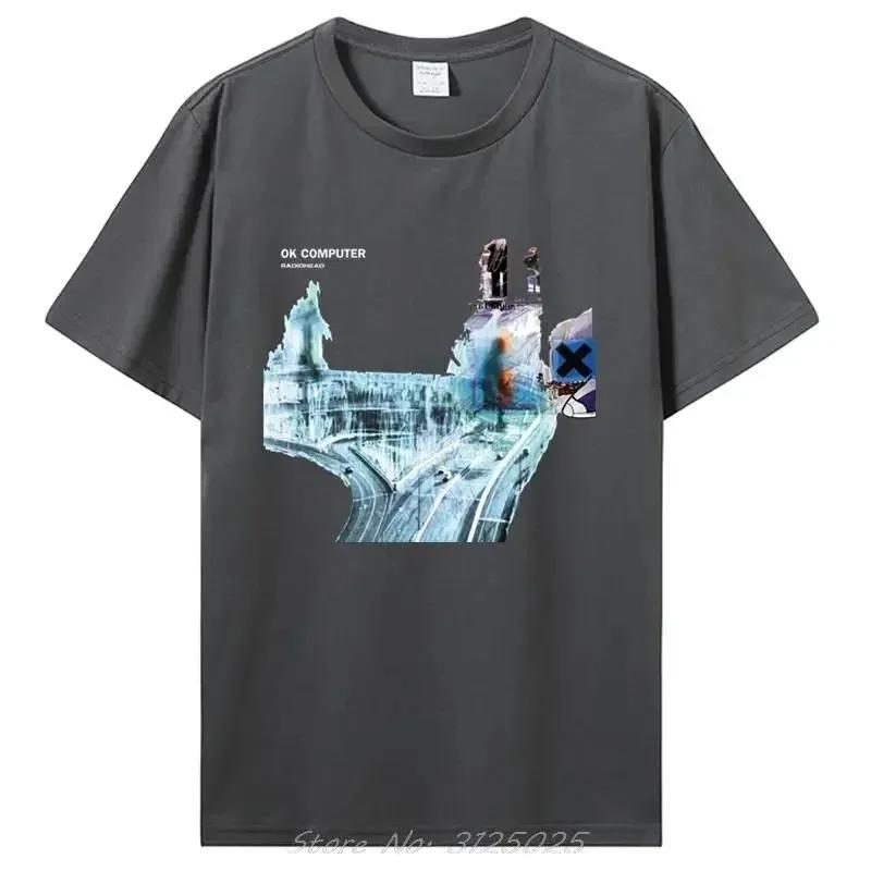 Футболка Radiohead Ok Computer с виниловым постером на CD и Lp в цветах радуги Thom Yorke Kid A Casual Printed Quality New Brand Футболка
