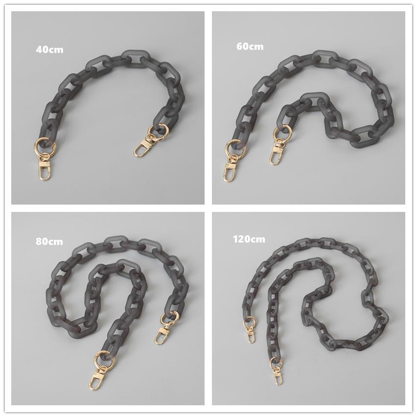 New Fashion Woman Bag Accessory Detachable Parts Replacement Chain Grey Resin Luxury Strap Women Acrylic Shoulder Handle Chain