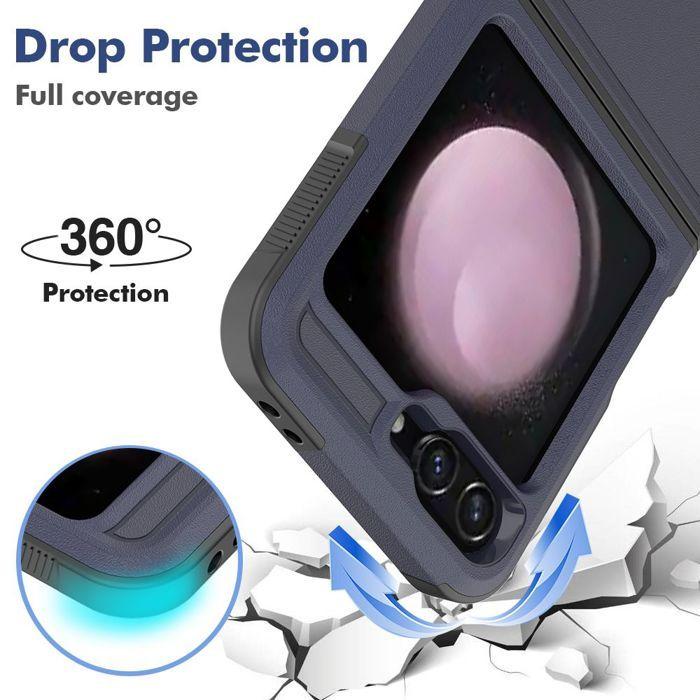 Coque de Protection - BOOLING - pour Samsung Galaxy Z Flip 7 FE - Antichoc - Anti-Rayures - Bleu Marine