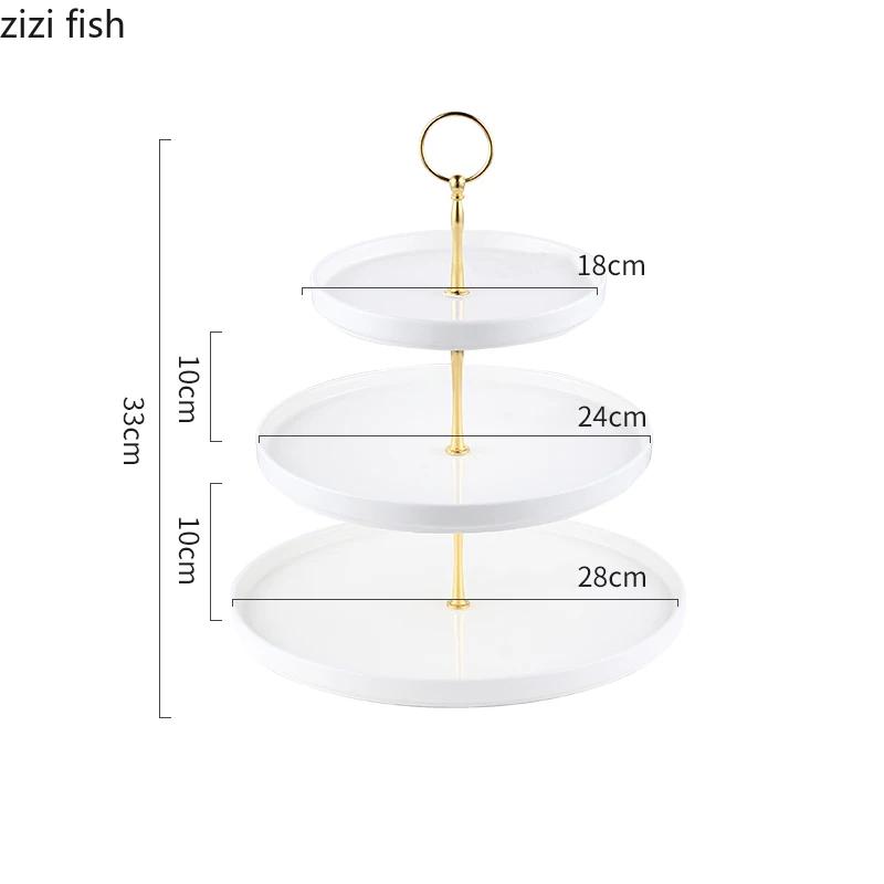 Multilayer Ceramic Fruit Plate Cake Pastry Bread Tray Snack Candy Plate Display Stand Home Kitchen Tableware Snacks Dessert Tray