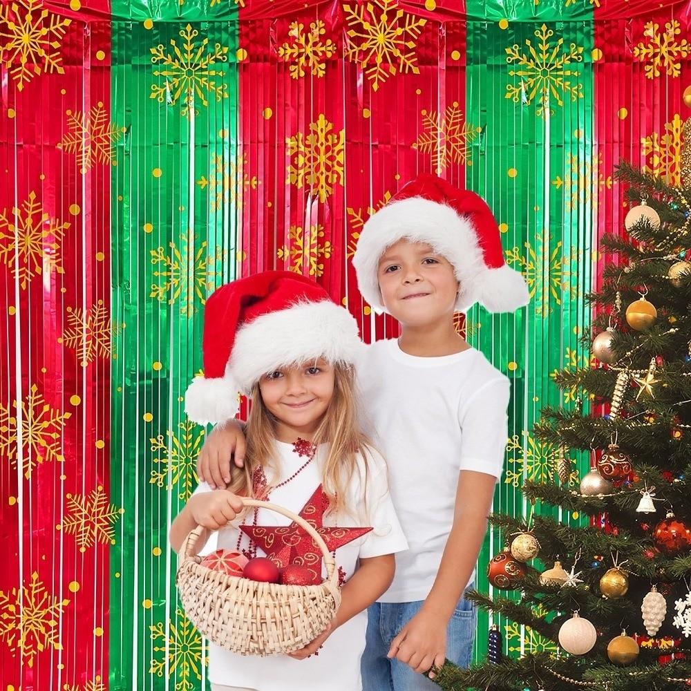 Tassel Design Christmas Door Curtain PET Tinsel Streamer Door Curtain Foil Fringe Curtain  Home