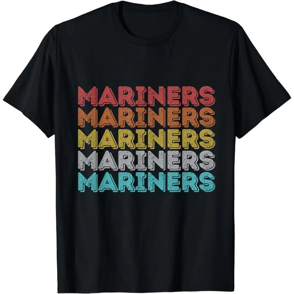 Винтажная ретро-футболка Mariners, забавная подарочная одежда, графические футболки, женская одежда, топы, рубашки, женская одежда
