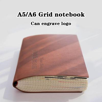 Записная книжка из кожи формата А5, страницы в сетку, дневник студента, журнал путешествий, книга записей встреч, персонализированный блокнот, 132 листа, 264 страницы
