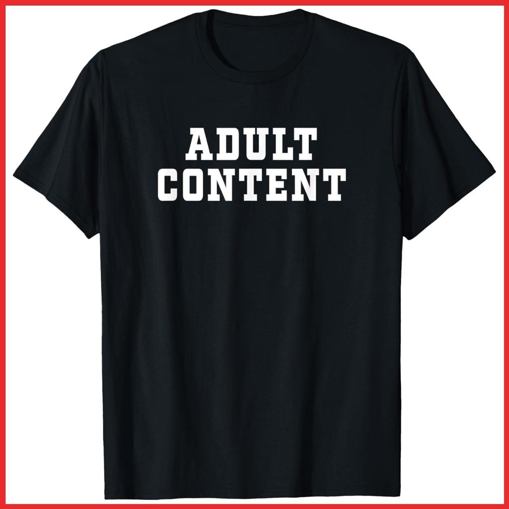 Adult Content Black Cotton T-Shirt S-5XL