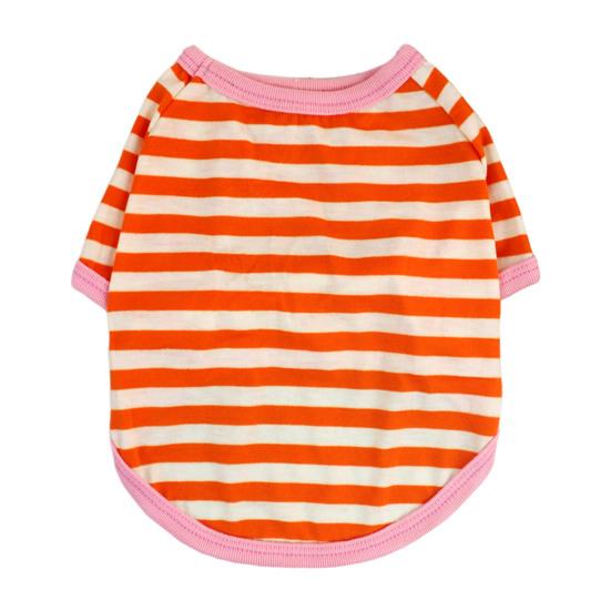 Dogs Striped T-Shirt Pet Round Neck Tee Shirt Short Sleeve Casual Pullover Puppy Apparel for Small Medium Dogs