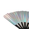 Домашнее украшение Градиентные Разноцветные Лазерные Цвета Веер из ПВХ Большого Размера Веер для Тайцзи Бамбуковая Ручка Складной Веер Реквизит для Фотосъемки