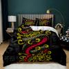 Snake Duvet Cover Animal Print Comforter Cover Twin Snake Reptile Skin Pattern Print Bedspread Cover,Boys Polyester Bedding Set