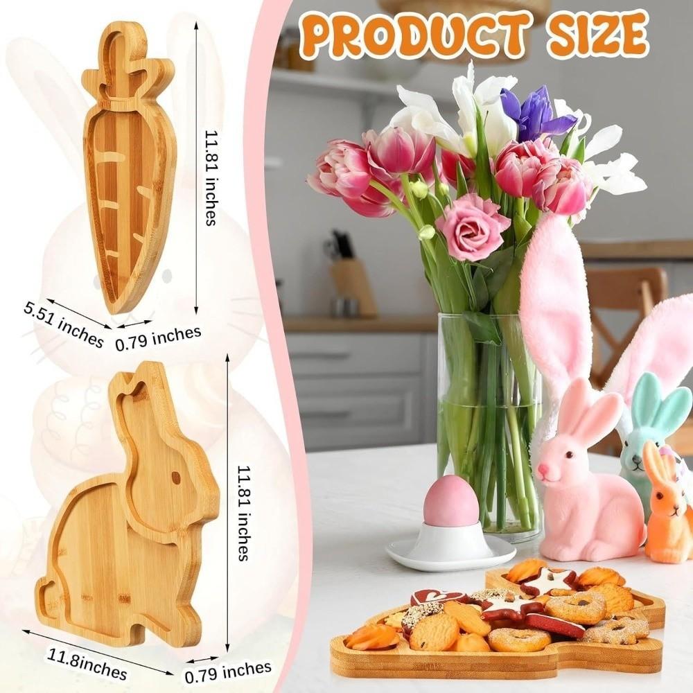 Rustic Style Wooden Serving Platter Rabbit Easter Rabbit Candy Plates  Tea Snacks