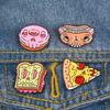 Zinc Zinc Alloy Cartoon Food Brooch Cute Doughnut Brooch Fashion Cartoon Metal Brooch  Ornament Badge