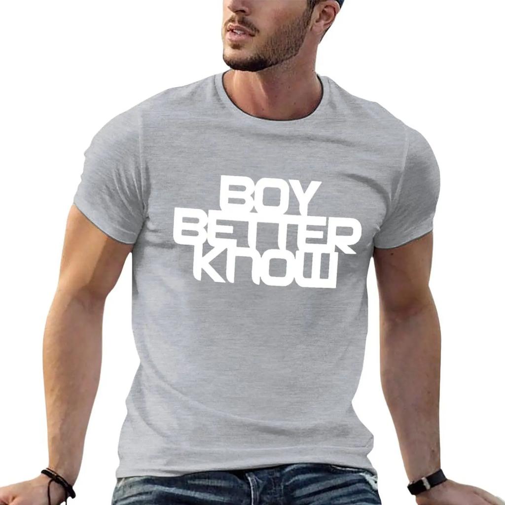 Boy Better Know - Chest Placement (white) T-Shirt Customs Design Your Own Oversized Graphic Tee Blouse T Shirts for Men Pack