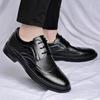 Мужские деловые повседневные кожаные туфли на шнуровке, классические дерби, модные британские остроносые броги