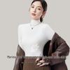 Women's Wool Semi-High Neck Long Sleeve Top - Antibacterial, Slimming, Warm, Versatile for Autumn and Winter