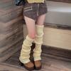 Japanese Style Solid Knit Thick Mid Calf Leg Warmers Women JK Uniform Y2K Stacked Socks Layered Leggings