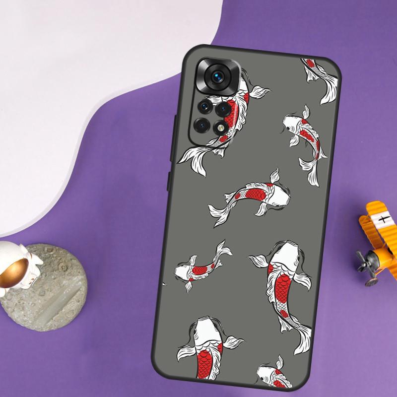 Чехол-книжка с изображением рыбы Кои Инь-Ян для Xiaomi Redmi Note 13 Pro 14 12 9 10 11 Pro 10S 11S 12S Redmi 14C 13C 10C 12C