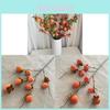 Faux Persimmon Fruit Branch For Home Decor With Foam Painted Berries