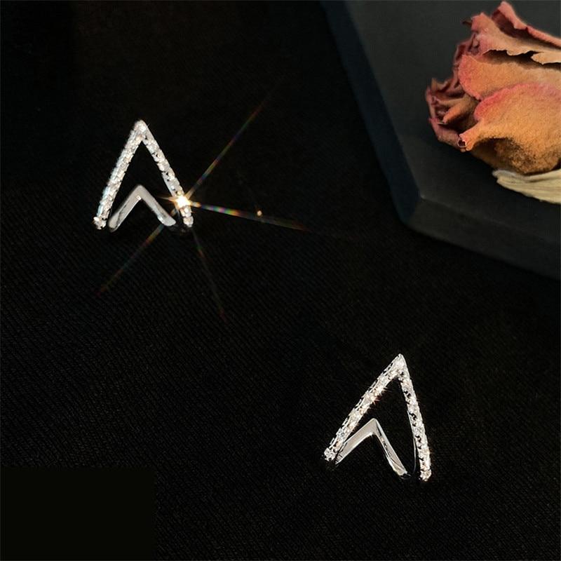 Fashion Crystal Geometric Piercing Stud Earring For Women Girls Party Jewelry Pendientes Accessories Oorbellen Eh807
