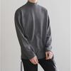2024 Spring Autumn Winter Solid Casual Plush Turtleneck Men's Loose Bottom Double Faced Velvet Sweater Simple Warm