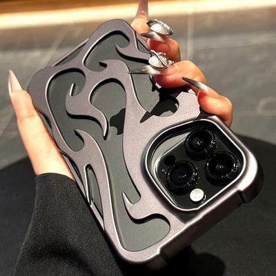 Чехол для iPhone 17 16 15 14 13 12 Персонализированный и модный 3D чехол-накладка для телефона в форме полого пламени с супер сильной функцией отвода тепла
