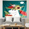 Moomin Print Tapestry, Backdrop, Easy Setup, Ideal for Bedroom, Office & Living Room, with Aesthetic Wall Hanging Decor.