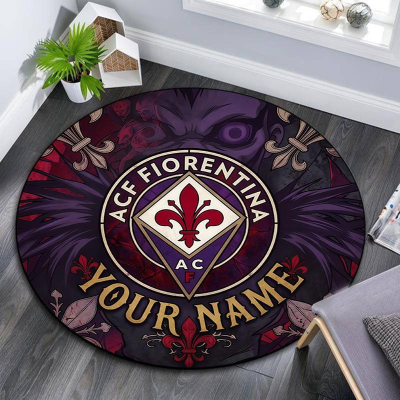 Custom Name ACF Fiorentina Round Area Rug,Carpet Rug for Living Room Bedroom Sofa Playroom Decor,Non-slip Floor Mat