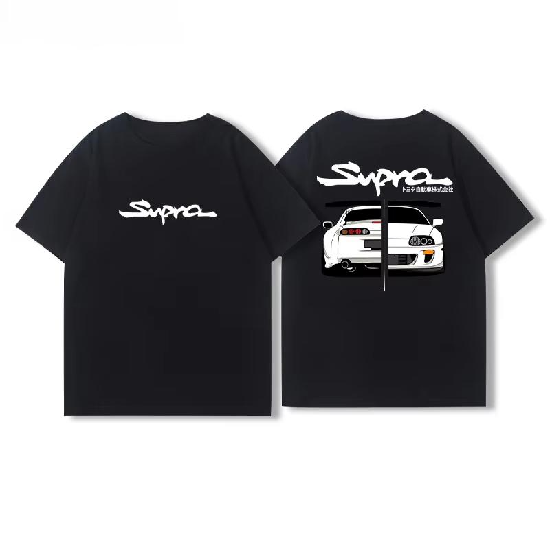 Автомобиль JDM Модифицированный Автомобиль Supra Король Демонов Быка Ретро Графическая Футболка Мужская Одежда Дышащая Мужские и Женские Мотоциклетные Футболки