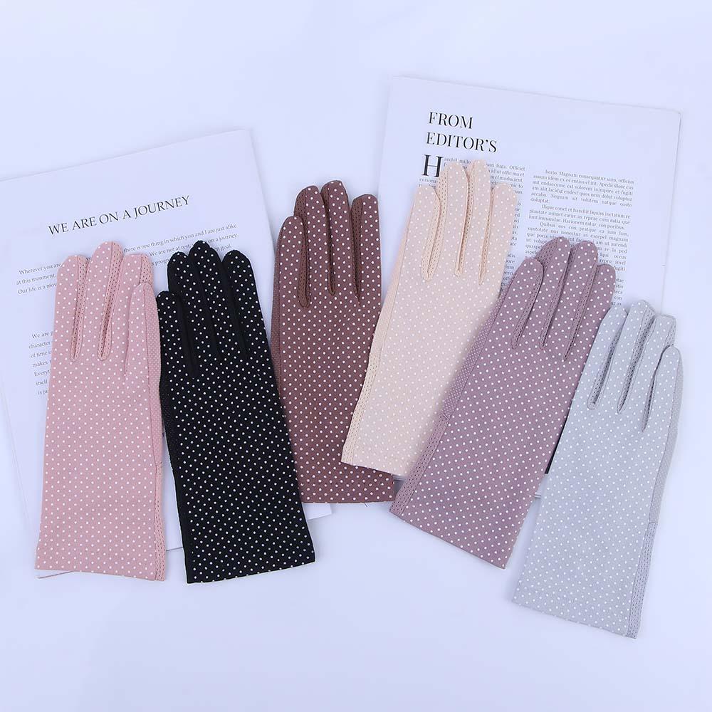 Summer Thin Dot Driving Sun Protection Gloves Short Gloves