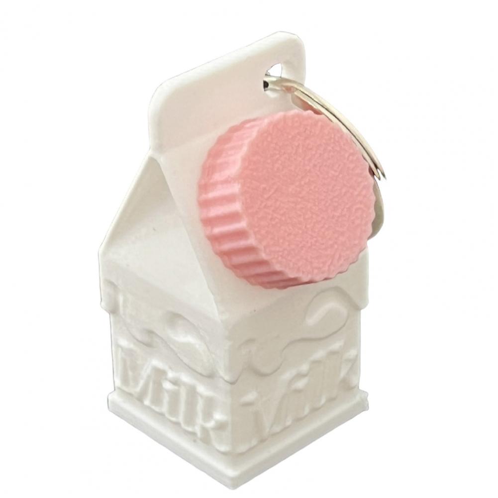 Humorous Medical Needs Keychain Mini Milk Carton Keychain Pendant for Pills Storage Portable Container for Backpack Handbag Cute