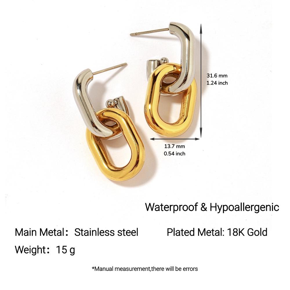 Серьги-пусеты Yingtai из нержавеющей стали с 18-каратным золотым покрытием, нанесенным методом вакуумной электрогальваники