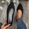 Fashion New Women's Pointed Toe Single Shoes Solid Color Knitted Slip On Casual Breathable Ballet Flats Shoes Loafers Zapatos De Mujer