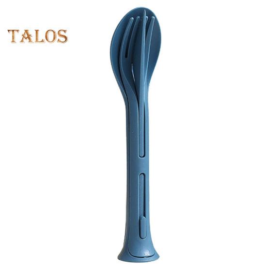 3 шт./компл. 3 в 1, дорожный складной набор столовых приборов, японский стиль, пластиковый резак, вилка, ложка, набор студенческой посуды, домашний школьный лагерь, кухонная посуда