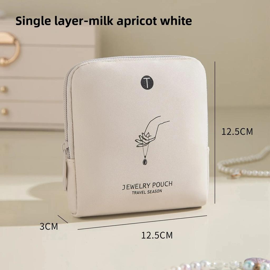 Portable Multi-layer Jewelry Storage Bag PU Small Large Capacity Multi-functional Accessory Lipstick Organizer Bag for Travel