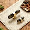 Colorful Natural Crystal Raw Stone Handle Crafts Luxury Brass Crystal Knob Natural White Pink Cabinet Handle