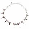 Spiked Spike Necklace for Women with SE Adjuster Punk Studded Chain [Silver One]