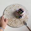 Винтажный американский круглый поднос-ракушка из ротанга, теплоизоляционная подставка под чашку/тарелку для кофе и западной еды, креативные подносы для хранения, гостиная