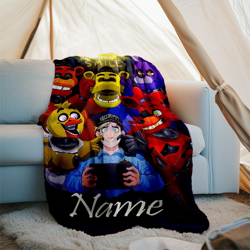 Personalized Custom Name Blanket - Five Nights at Freddy's Print Design,Blanket for Sofa,Bed,Travel,Camping - Soft and Warm, Great Gift