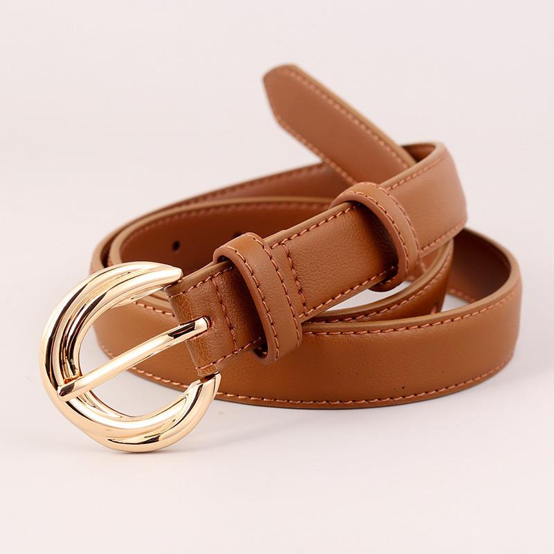 Classic Leather Belt For Women With Pin Buckle Casual Office Accessory Perfect For Spring